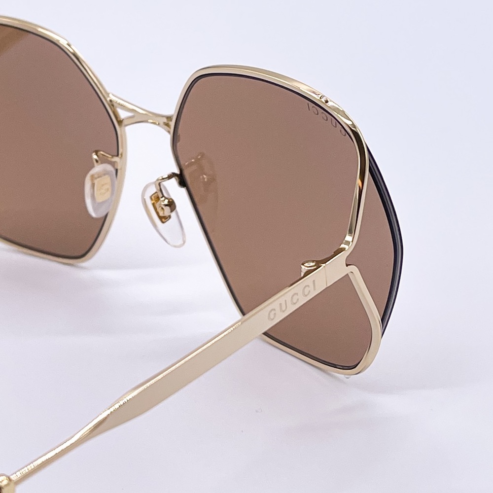 NEW GUCCI GG0818SA 002 WOMEN’S SUNGLASSES GUCCI GG0818S BROWN - Picture 10 of 14